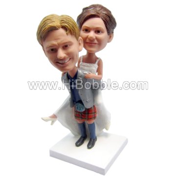 Wedding British Couple Custom Bobbleheads From Your Photos