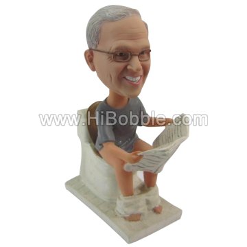 Man on Toilet Custom Bobbleheads From Your Photos