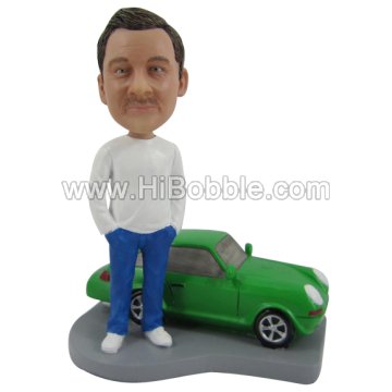 A man and a car Custom Bobbleheads From Your Photos