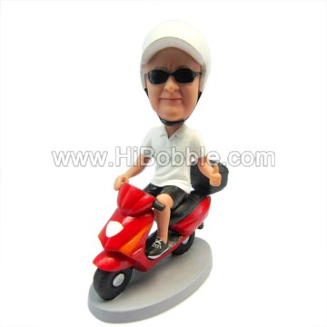 Male on Motorbike Custom Bobbleheads From Your Photos