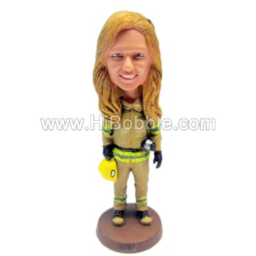 Female Firefighter Custom Bobbleheads From Your Photos