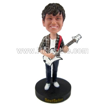 Bassist player bobblehead Custom Bobbleheads From Your Photos