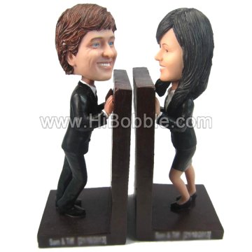 Bookend Couple BobbleHead Dolls Custom Bobbleheads From Your Photos