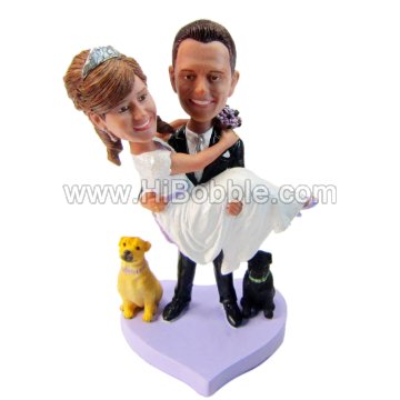 Wedding Bobbleheads With Pets CakeToppers Custom Bobbleheads From Your Photos