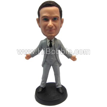 Gray suit men Custom Bobbleheads From Your Photos