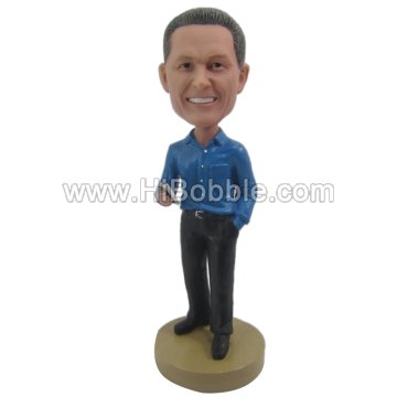 Casual Executive with Blackberry                                      bobblehead Custom Bobbleheads From Your Photos